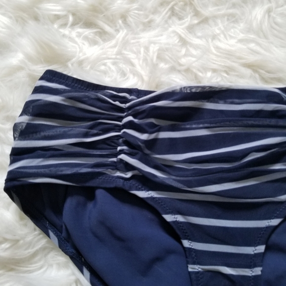 J Crew Striped Ruched Swim Bikini Bottom - Picture 2 of 6